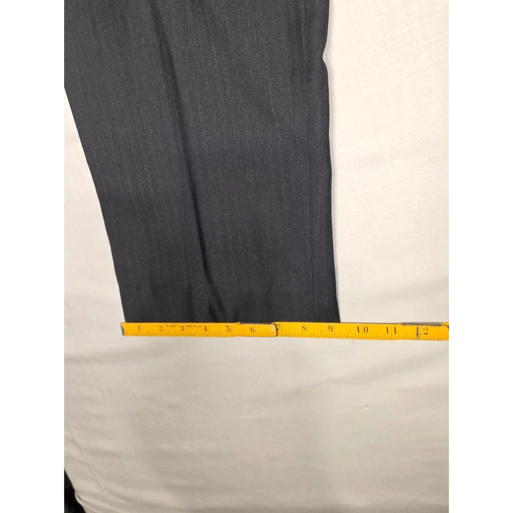 Jos A. Bank Mens 43R Pleated Wool Dress Pants Charcoal Grey Herringbone Trousers